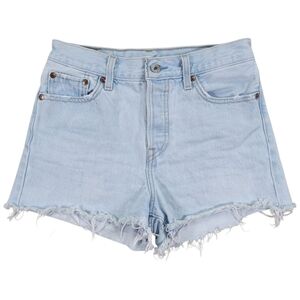 Levi's Premium Wedgie Jean Shorts Womens 26 Light Blue Denim Cut Offs Button Fly